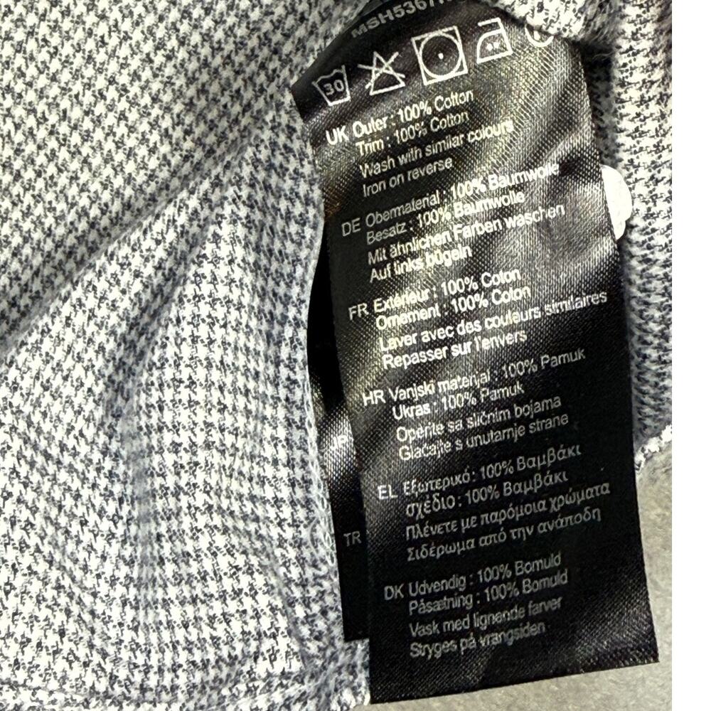 Barbour Mens Turner TailoredFit Micro-Houndstooth Button-Down Shirt Navy XL $100 - Picture 8 of 8